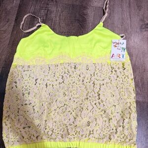 Yellow and Cream Sarong with Intricate Lace Design